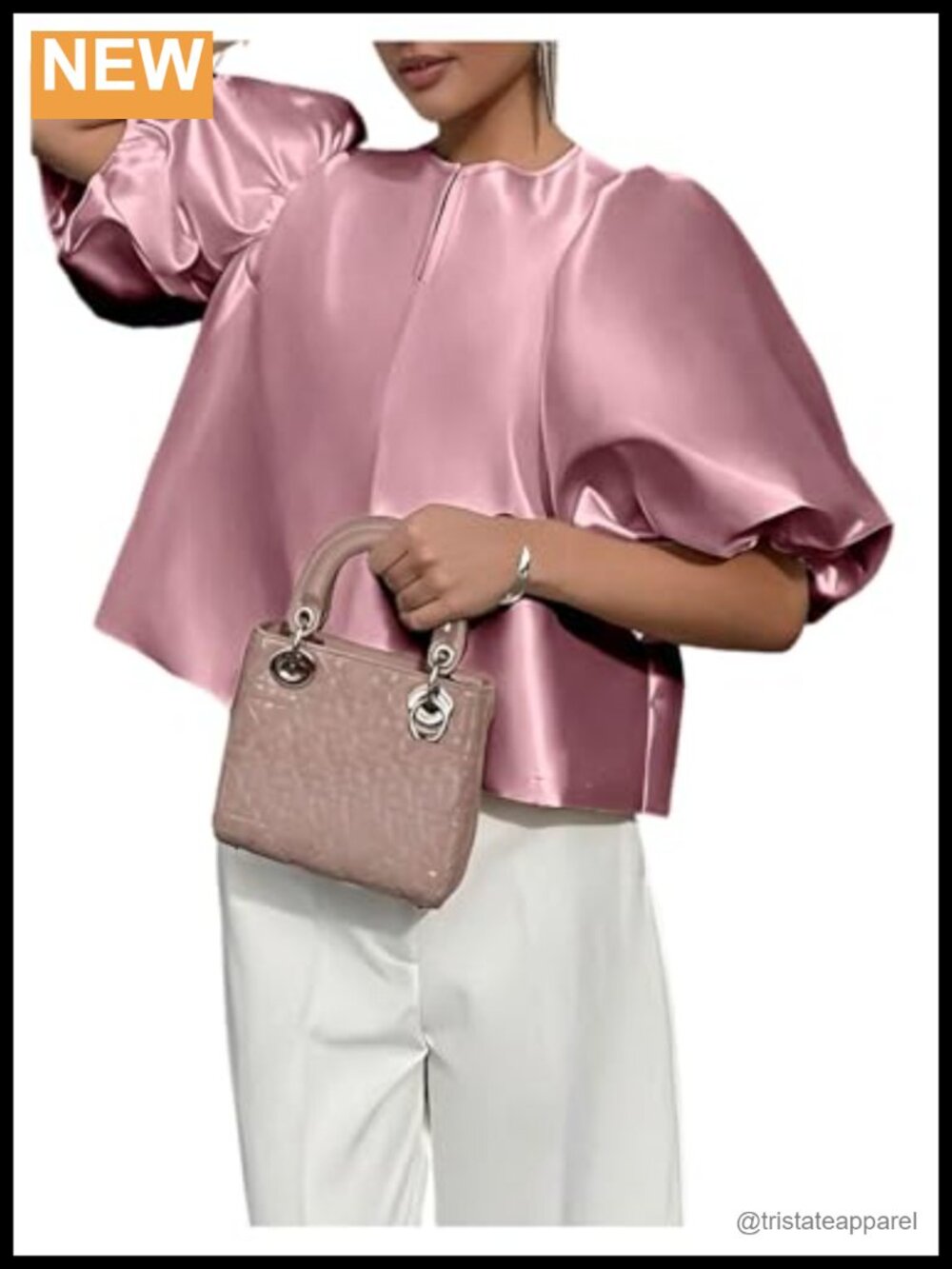 Puff Short Sleeve Blouse Dressy Casual Business Work Crop Top